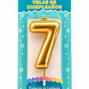 Vela de Cumpleaños Dorada numero 7